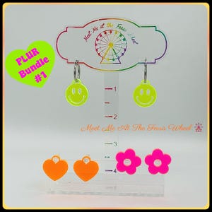 Huggie Hoop Earring Charms Set “Neon PLUR” Bundles