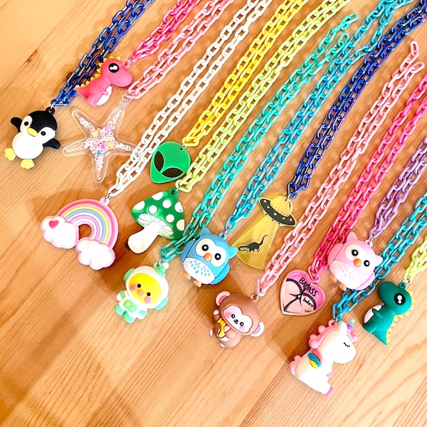 Mix & Match Cute Colorful Rave Festival Kandi Acrylic Chain Necklace Outfit Accessories