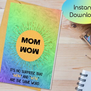 Cartão de download digital para impressão | Amor e Apreciação | Para mamãe | Dia das Mães | Instante