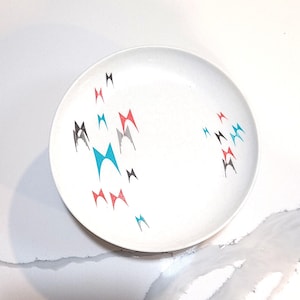 Atomic Branchell Melmac color flyte dessert plates &quot;BIRD STYLE&quot; (9)