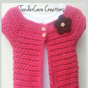 Crochet Girl&#39;s Cardigan, Girl&#39;s Sweater, Crochet Cardigan, Girl&#39;s top