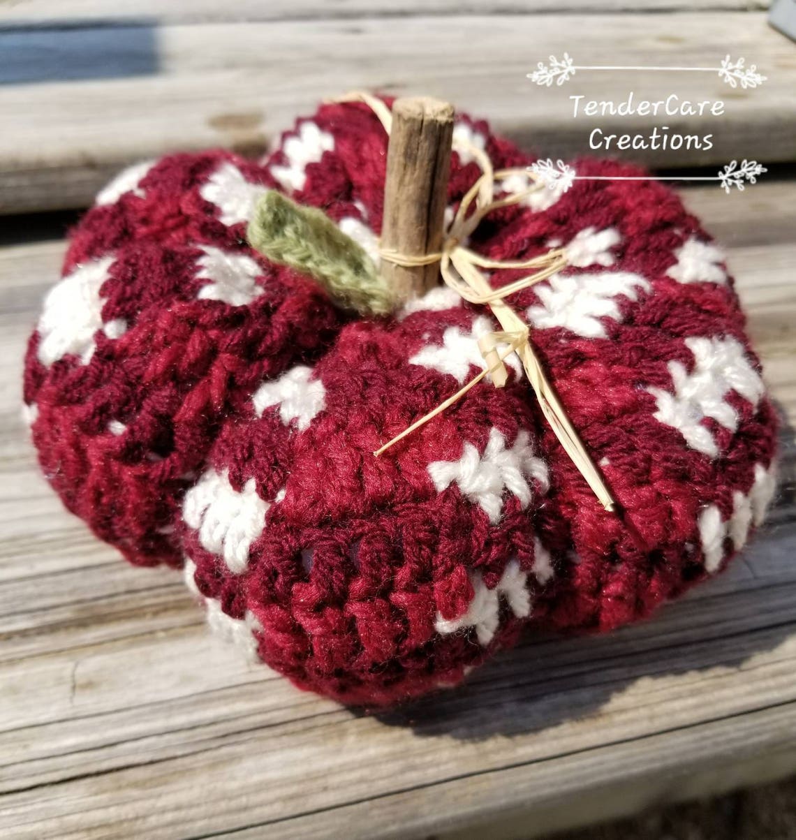 Crochet Plaid Pumpkin Crochet Decor Pumpkin Decoration Fall - Etsy