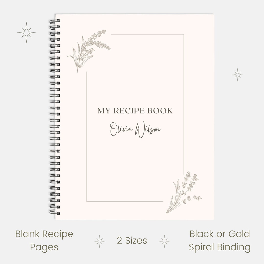 Custom Recipe Book With Blank Pages Illustrated Pink Floral Etsy