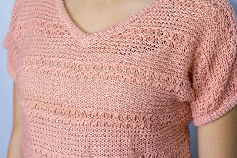 1960's Vintage Pink Knit Top / Knit Sweater / Pink Vintage | Etsy