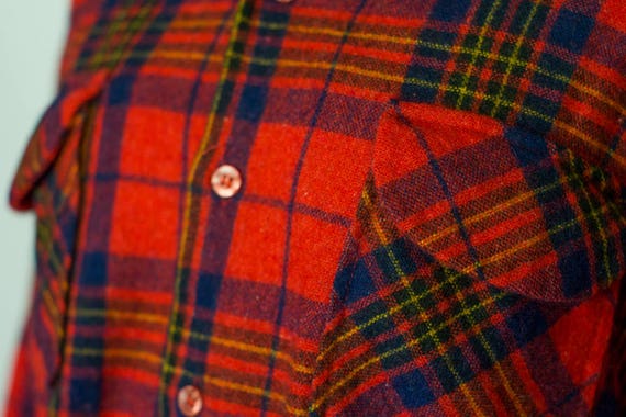 1970's Vintage Wool Flannel / Buffalo Plaid Flanne