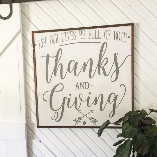 Wall Decor / Wood Art / Thanks and Giving Framed Wood Sign - Etsy