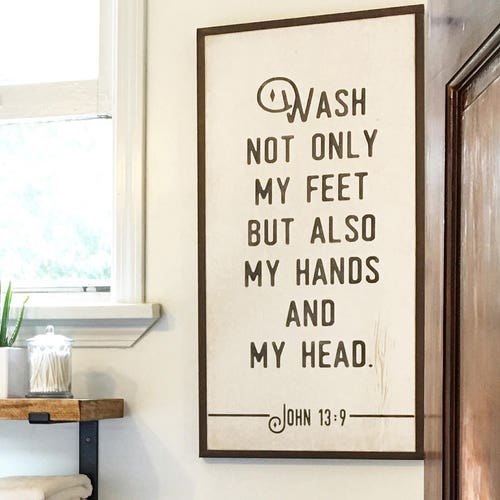Wall Hanging / Short Bible Verses / Bathroom Decor / Signs / Etsy