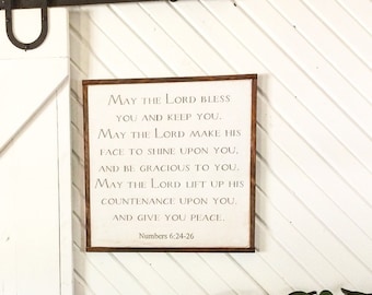 Wall decor / Signs / Scripture / Bible Verse / Home Decor / Christian / Scripture wood sign may the Lord bless you and keep you Numbers 624