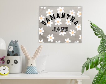 Custom Name Canvas Banner / Gift Shopper / Custom sign for home or business / Nursery theme / Announcement Sign / Name Reveal / Shower Gift