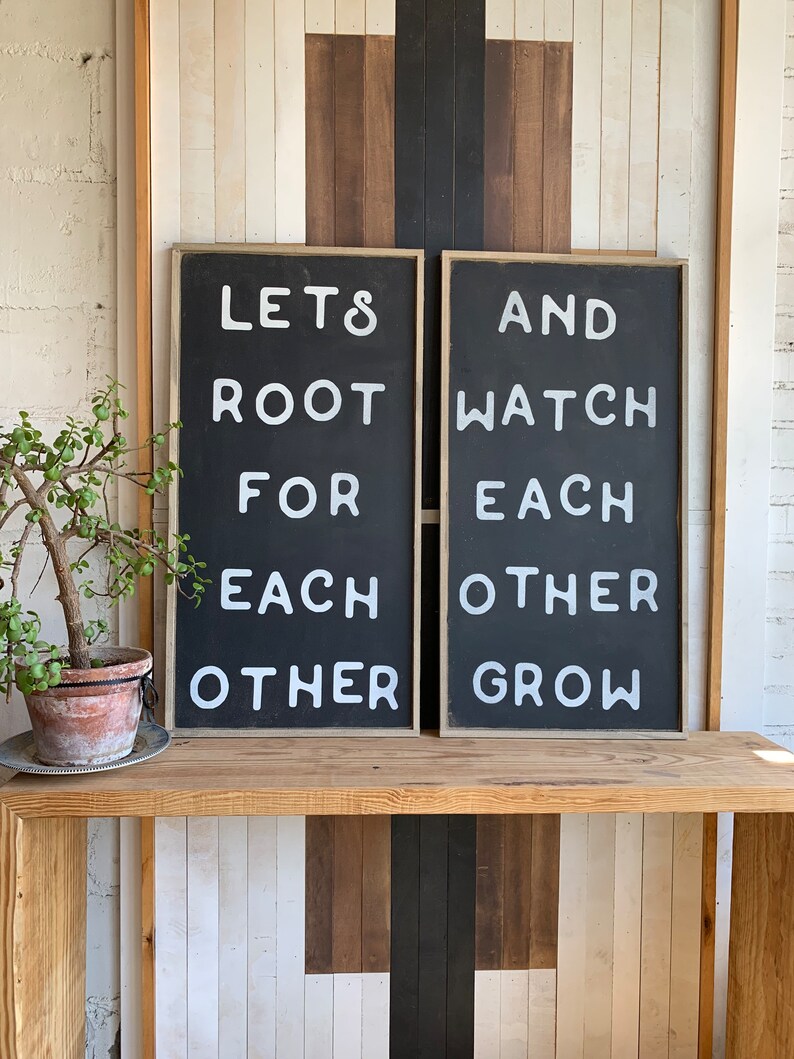 Home Decor / Wall Hanging / Signs / Large Wall Art / Lets Root Etsy