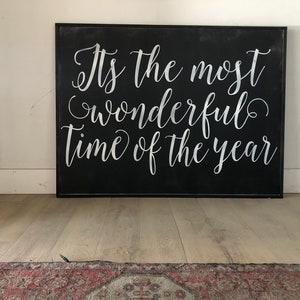 Its the Most Wonderful Time of the Year Sign / Christmas Aesthetic Wood Sign / Wood Christmas Sign / Framed Wood Signs / Signs for Home