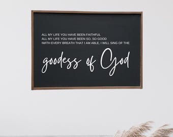 Goodness of God Framed Wood Sign /