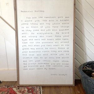 Beautiful Darlings nursery farmhouse decor wood sign