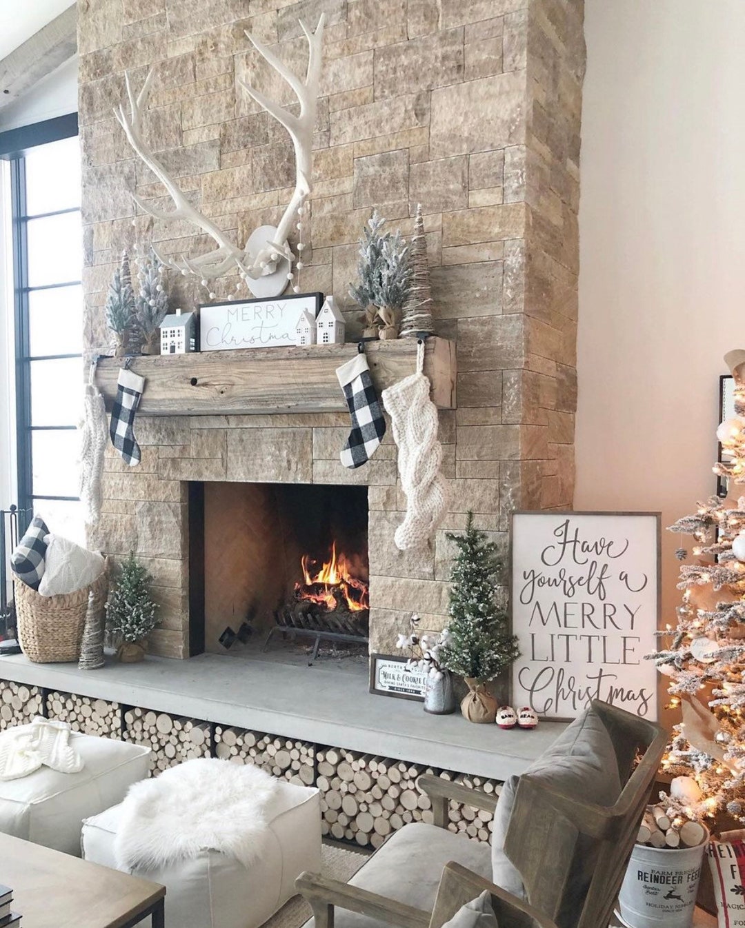 Have Your Self a Merry Little Christmas Framed Wood Sign / Christmas