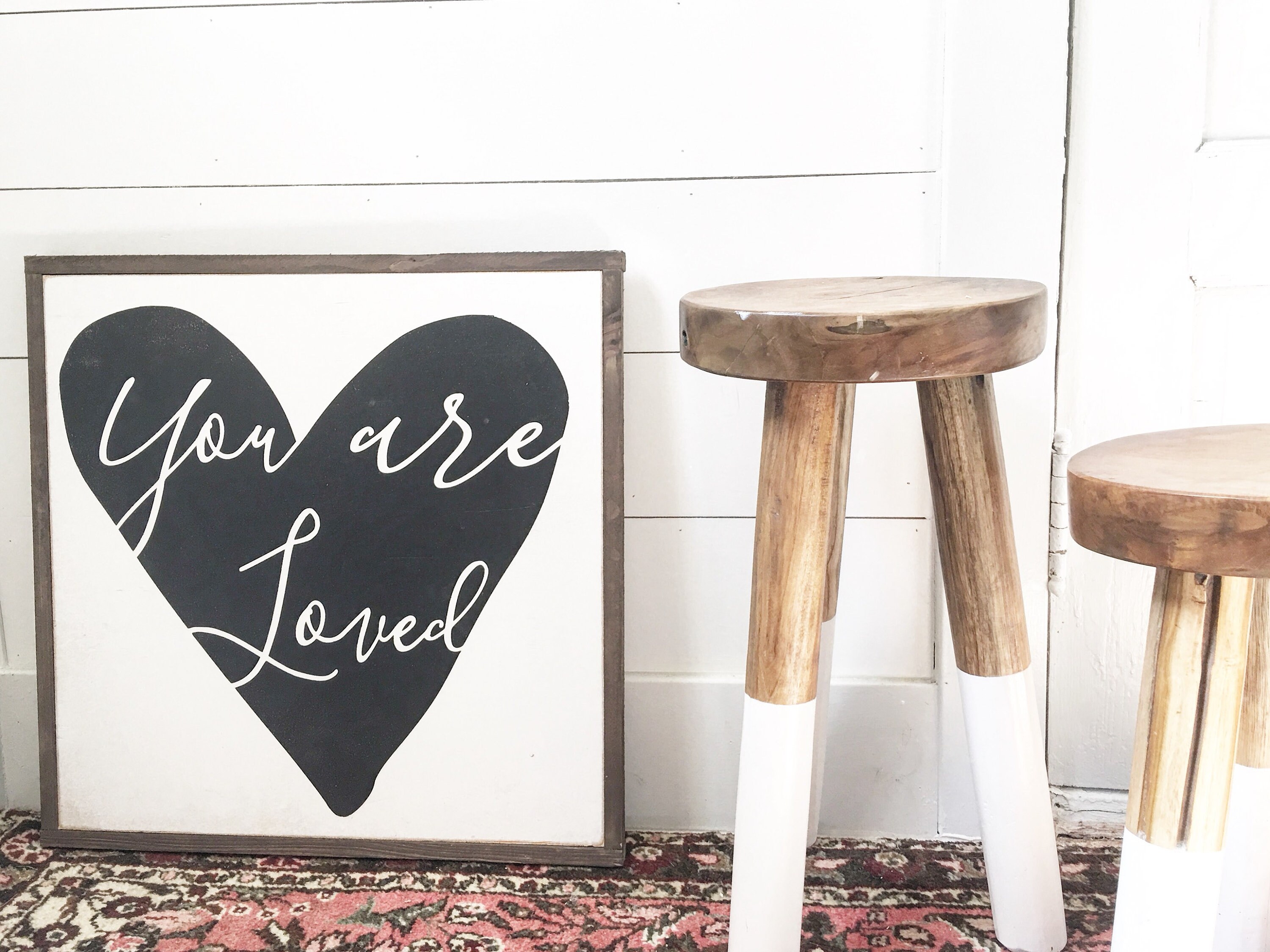 you are so loved square framed wood art Etsy