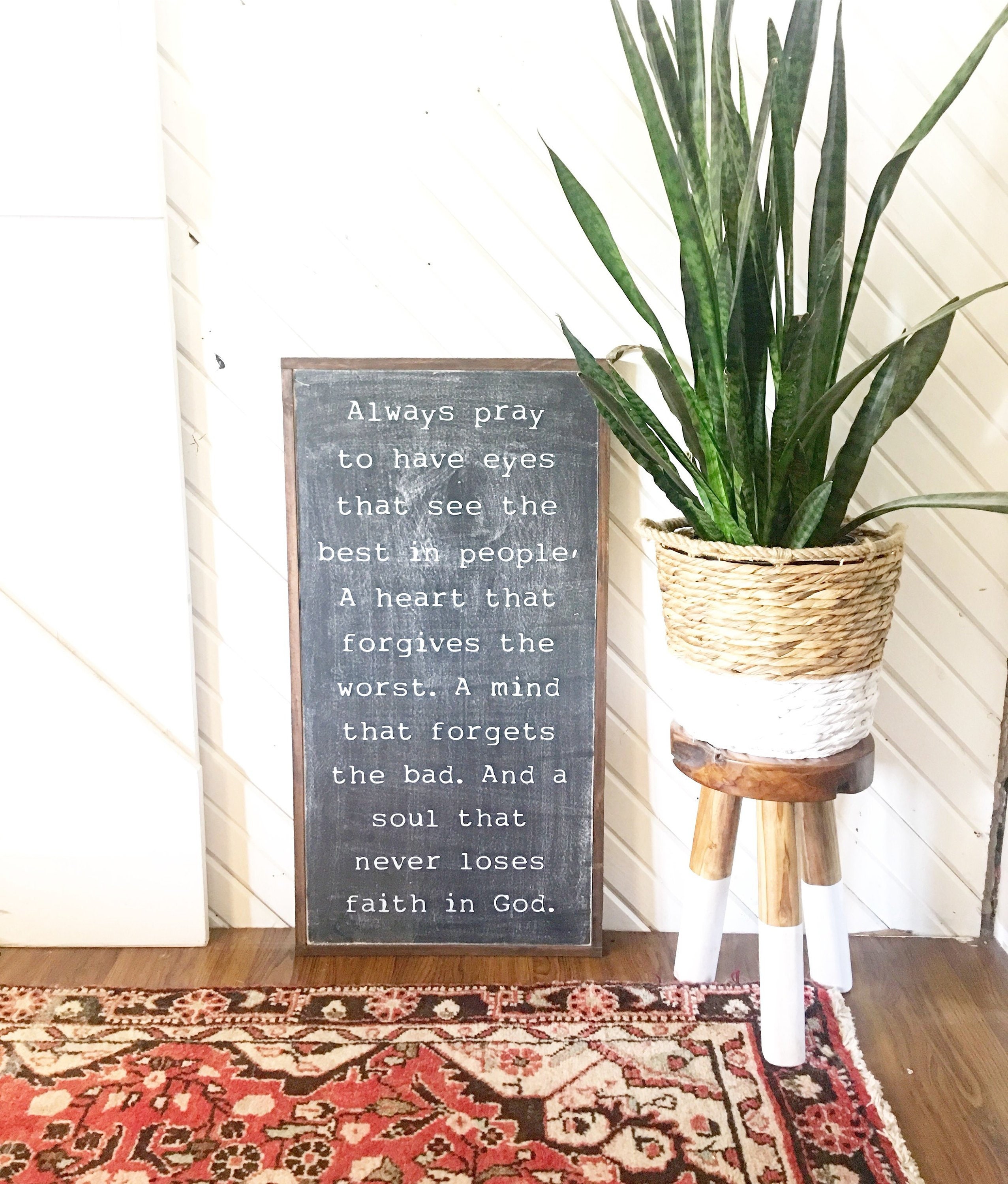 Always Pray Wall Art | Framed Wooden Christian Sign | Home Decor ...