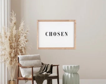 Chosen Wood sign / Chosen framed wall art / Christian home decor / Gifts For Women Christian decor / Christian living / Salted Words