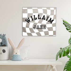 Custom Name Canvas Banner / Gift Shopper / Custom sign for home or business / Nursery theme / Announcement Sign / Name Reveal / Shower Gift image 1
