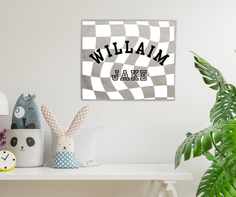 Custom Name Canvas Banner / Gift Shopper / Custom sign for home or business / Nursery theme / Announcement Sign / Name Reveal / Shower Gift image 1