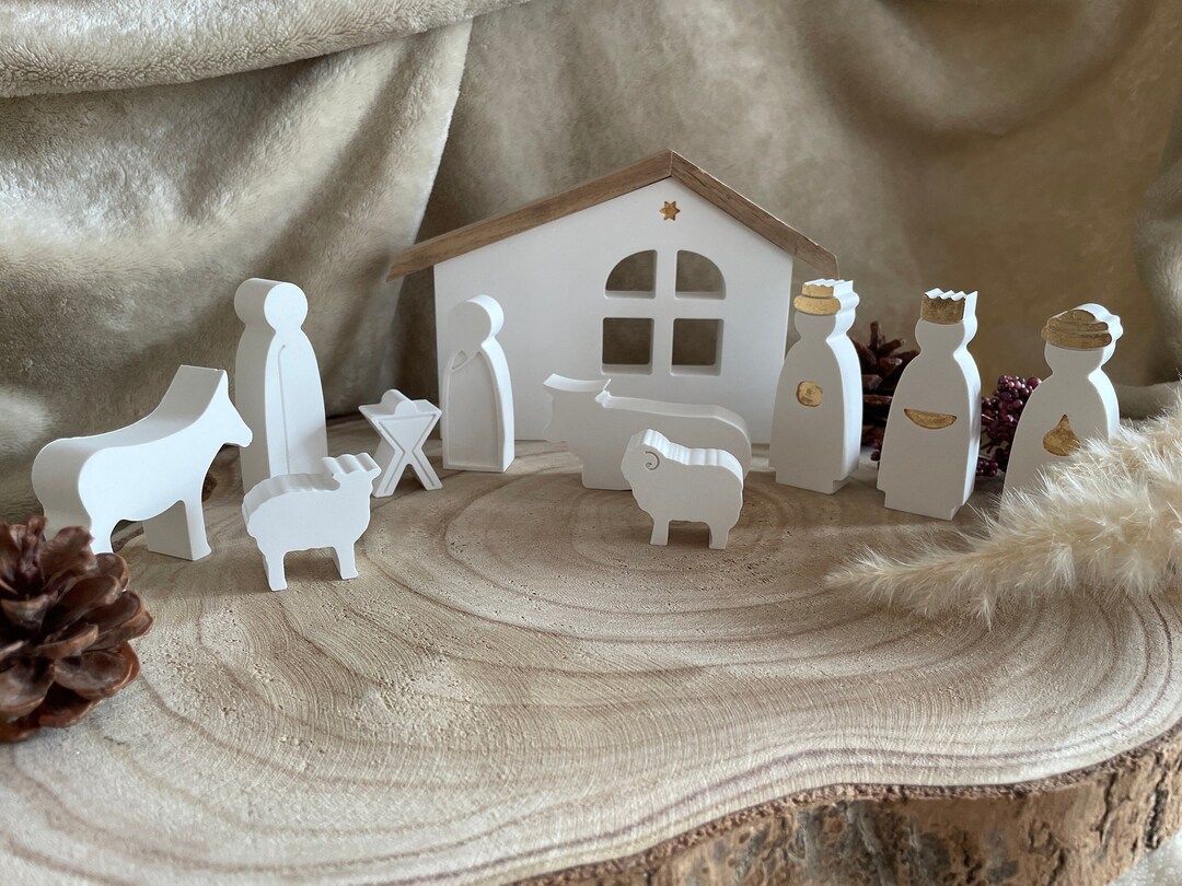 Weihnachtskrippe Moderne Krippe Aus Raysin Etsy