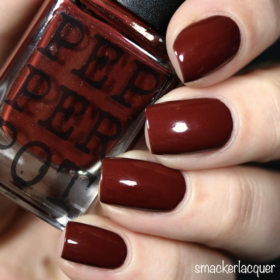 Deep Red Oxblood Red Nail Polish Gold 