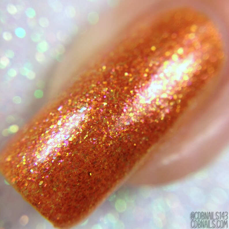 Tangerine Orange Nail Polish Gold Flake Bath Beauty Pepper Pot Etsy