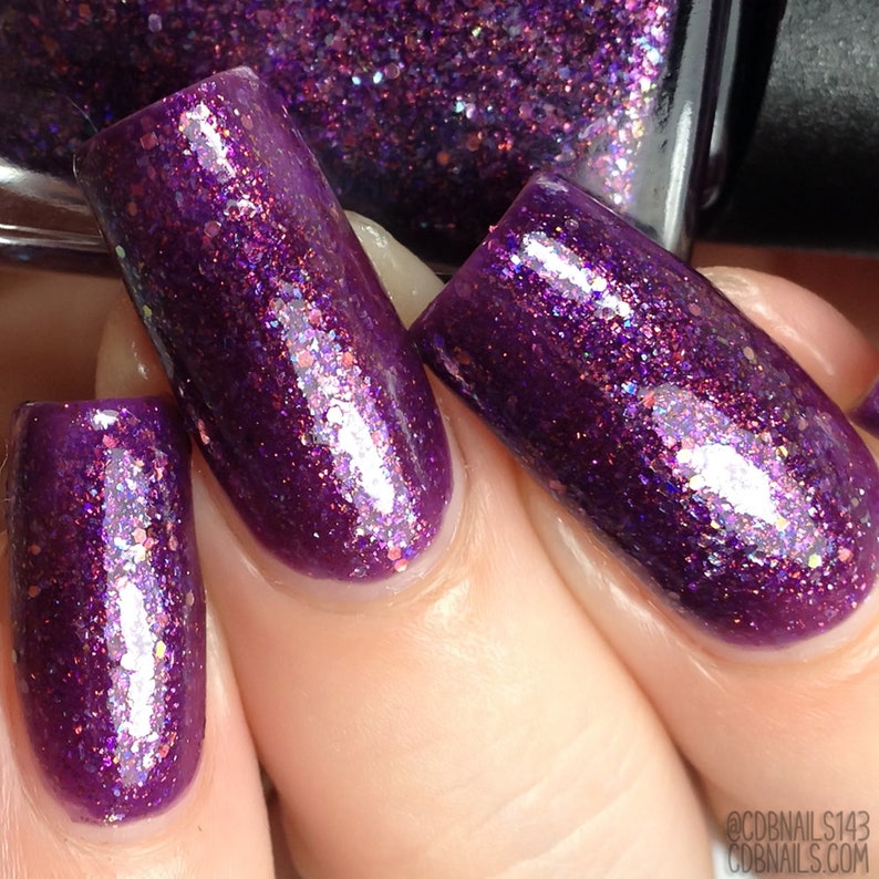 Boysenberry Purple Nail Polish Glitter Flakes Bath Beauty Etsy