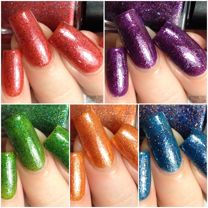 Tangerine Orange Nail Polish Gold Flake Bath Beauty Pepper Pot Etsy