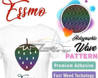 ESSMO™ 20" Wide Heat Transfer Vinyl Pattern Holographic Wave HTV T-Shirt Iron On Heat Press SP17