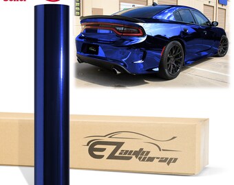 Chrome Mirror Blue Vinyl Wrap Sticker Decal Bubble Free Air Release Car Vehicle DIY Film
