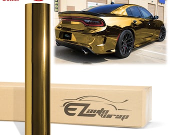 Chrome Mirror Gold Vinyl Wrap Sticker Decal Bubble Free Air Release Car Vehicle DIY Film