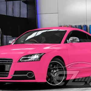 Matte Satin Car Vinyl Wrap, 14 Colors Sample & Full Roll, Moving Sale Satin Rose Red