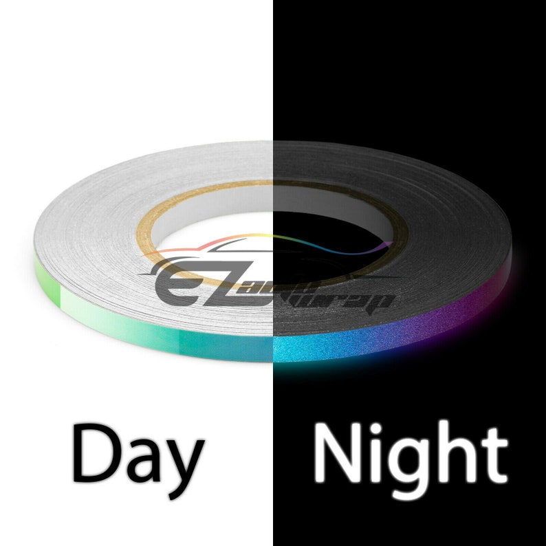 Rainbow Reflective Tape Safety Self Adhesive Striping Sticker Decal 150FT Roll 1CM