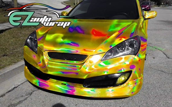 EZAUTOWRAP Holographic Dark Rainbow Neo Chrome Car Vinyl Wrap