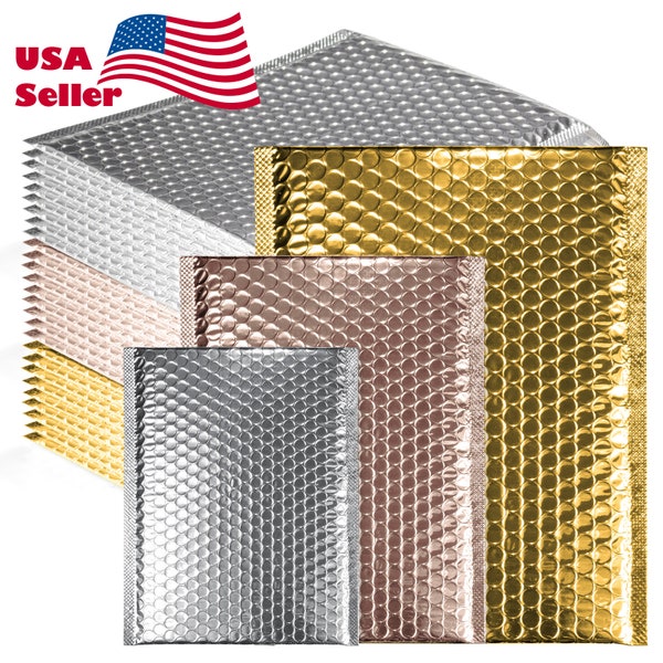 5"x7.5" Bubble Envelopes Metallic Poly Bubble Mailers Shipping Mailing Padded Bags Envelopes