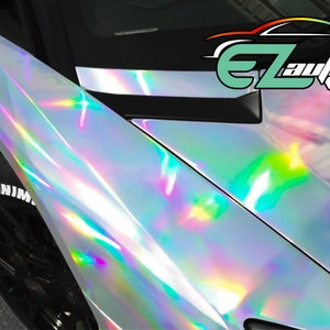 Holographic Silver Rainbow Chrome Vinyl Wrap Sticker Decal Bubble Free Air Release Car Vehicle DIY Film image 7