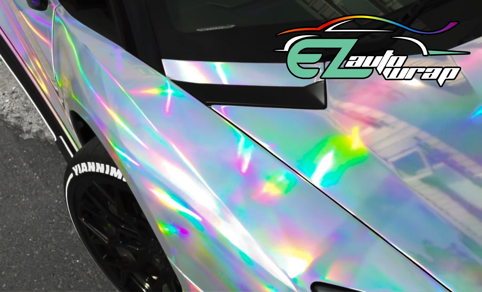 Autocollants Hologramme Argent Néo Chrome Pour Voiture - Style JDM/Euro, Sur Mesure