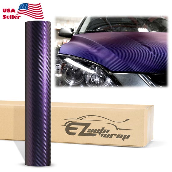 ASENDIWAY Chameleon Matte Metallic Purple To Blue Vehicle Car Adhesive Vinyl Wrap Stretchable Decal Adhesive Sticker Film Sheet Air Release DIY