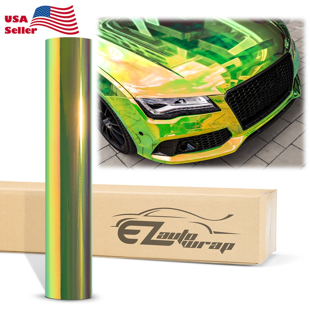 Premium Golden Orange Neo Chrome Unicorn Holographic Vinyl Wrap