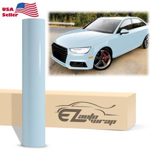 High Gloss Glossy Ice Blue Vinyl Wrap Sticker Decal Bubble Free Air ...