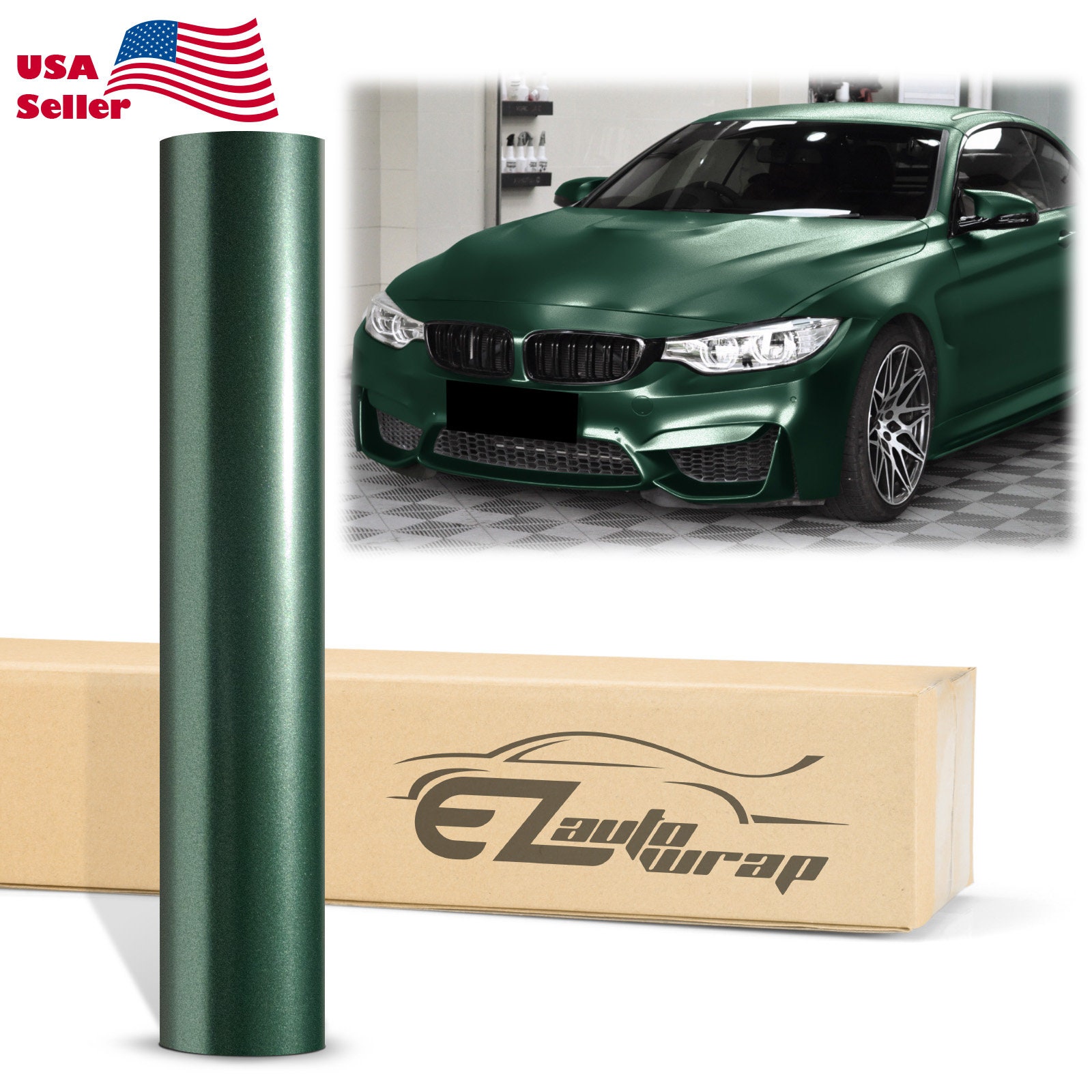 12x60 (1FTx5FT) Matte Metallic Satin Pearl Apple Green Vinyl Wrap Auto  Car Sticker Decal Film Sheet Bubble Free Air Release Technology with Tool  Kit