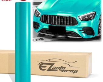 Gloss Metallic Teal Vinyl Wrap Sticker Decal Bubble Free Air Release Car Vehicle