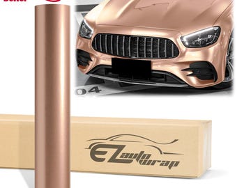 Gloss Metallic Rose Gold Vinyl Wrap Sticker Decal Bubble Free Air Release Car Vehicle