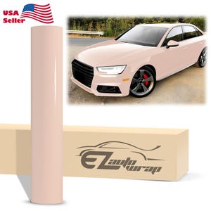 High Gloss Glossy Pale Pink Vinyl Wrap Sticker Decal Bubble Free Air Release Car Vehicle