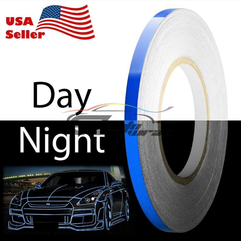 Blue Reflective Tape Safety Self Adhesive Striping Sticker Decal 150FT Roll 1CM