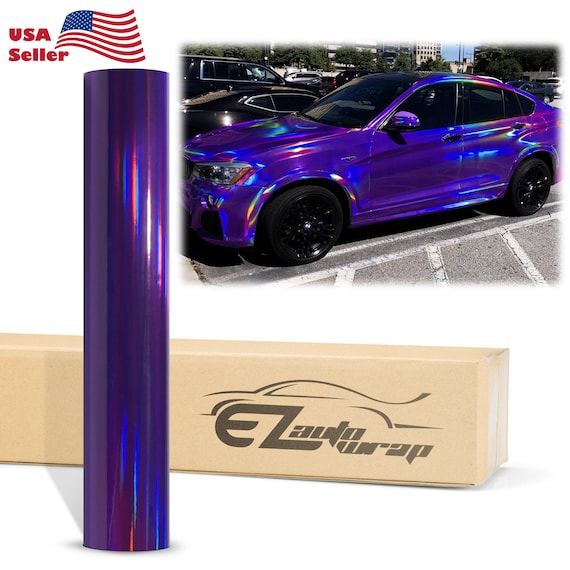 Holographic Purple Rainbow Neo Chrome Car Vinyl Wrap Sticker Decal Air  Bubble Free 