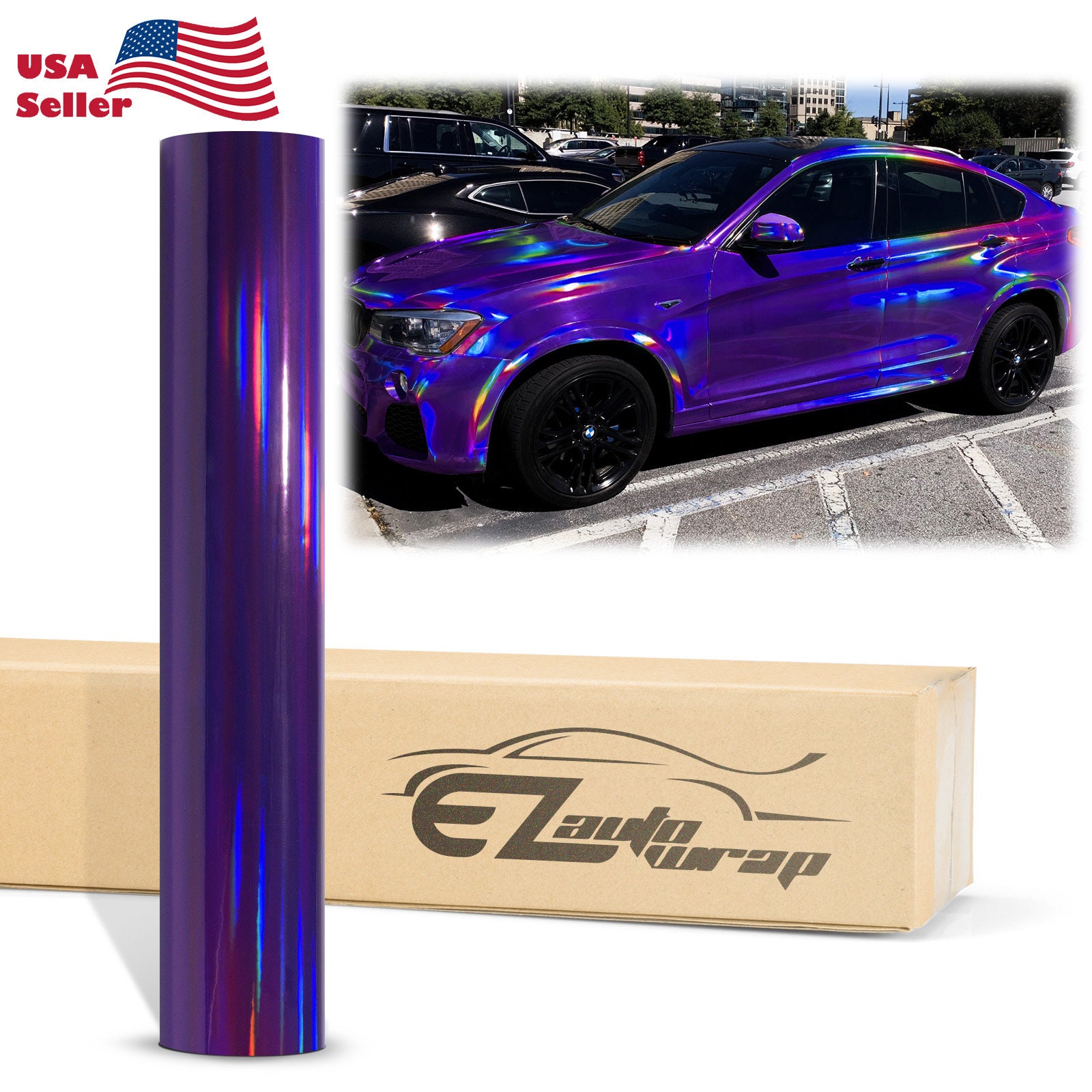 Car Auto Vinyl Wraps Iridescent Purple Color Changed Sticker Decals Film  60"x20"