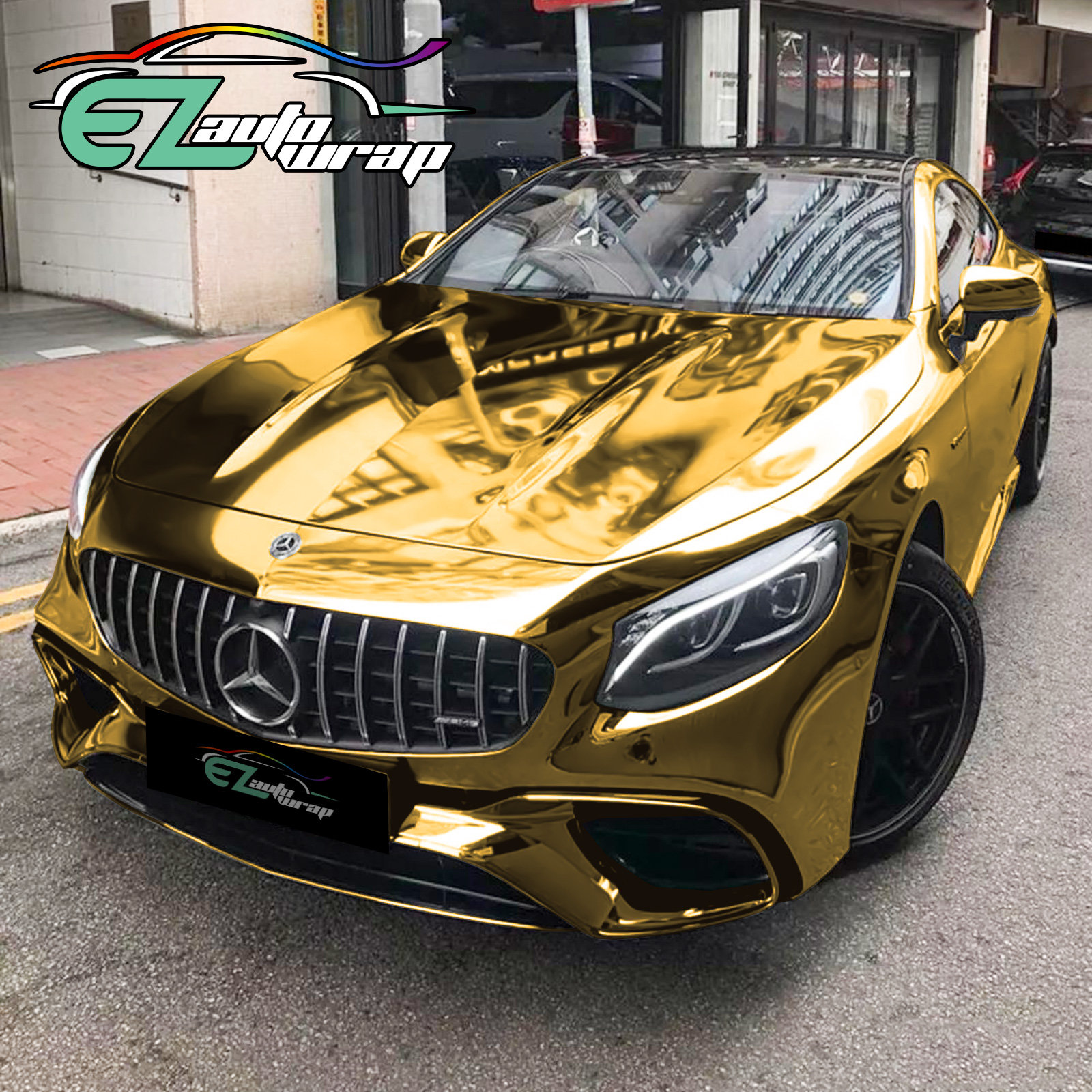 DIYAH High Gloss Golden Chrome Mirror Vinyl Car Wrap Sticker with Air  Release Bubble Free Anti-Wrinkle (12 x 60 / 1FT x 5FT)