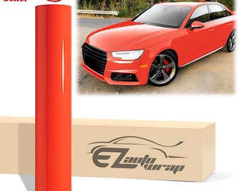 High Gloss Glossy Racing Red Vinyl Wrap Sticker Decal Bubble Free Air Release Car Vehicle