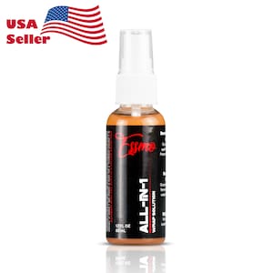 May include: A 1.7 fluid ounce bottle of orange liquid labeled "ALL-IN-1 WRAP SOLUTION" with the brand name "Essmo" in red lettering. The bottle has a white spray nozzle.